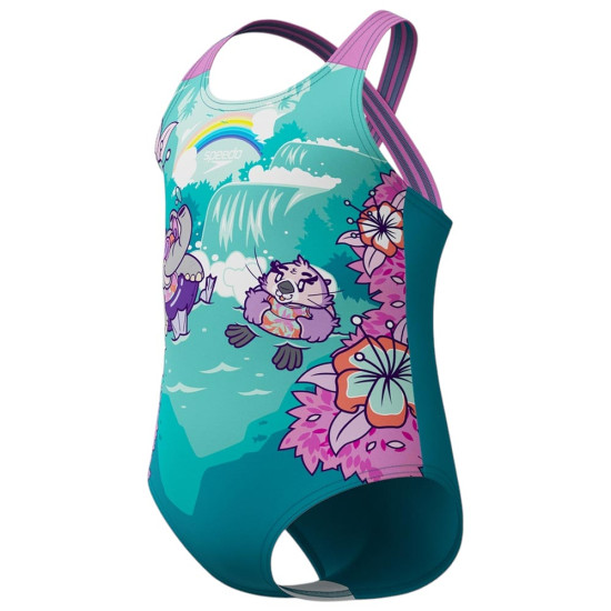 Speedo Βρεφικό ολόσωμο μαγιό Girls Learn to Swim Printed Crossback Swimsuit